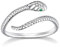 Ategazza 925 Sterling Silber Schlange Offener Ring mit Grünen Zirkonia ga5