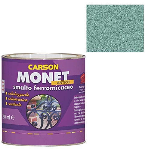 Colorificio Carson Monet Antico Smalto Ferromicaceo Anticorrosivo Antichizzante Vernice Specifico Per Ferro E Ferro Battuto Come Cancelli Ringhiere Recinsioni Lampioni (Ral 7000 Verde)