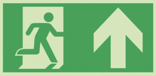 Fluchtweg Notausgang Pfeil oben Aufkleber nachleuchtend selbstklebend ASR