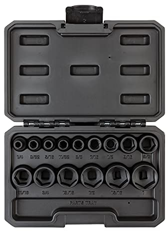 TEKTON 3/8 Inch Drive 6-Point Impact Socket Set, 15-Piece (1/4-1 in.) - Case | SID91300