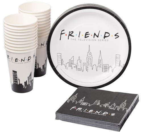 Silver Buffalo Friends New York Skyline Lot de 60 assiettes en carton et serviettes de table