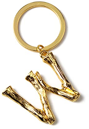 Schlüsselanhänger mit Buchstabe W Metall Keychain für Auto & Hausschlüssel Stylischer Autoschlüsselring für Männer und Frauen Gold