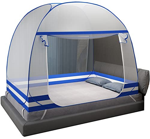 Zanzariera Letto,Zanzariere Pieghevole,Zanzariera a cupola,per Anti Zanzara Insetti e Polvere,Leggero e Traspirante,Facile da Installare,per letto Campeggio da viaggio casa (W120*L192*H145cm)