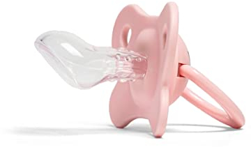 Schnuller mit Noppen zur Zahnungshilfe -Dient zur Beruhigung 0-12 Monate - BPA -freies Silikon - Kiefergerechter Baby Beißring Schnuller -mit Schnullerbox -Nopperz Beissring -1x Rosa Asymmetrisch