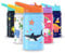 BOZ Gourde Isotherme Enfant avec Paille 414ML, Bouteille d'Eau Anti-fuite pour Boisson Chaude ou Froide | Gourde Inox à Double Paroi Isolante et Motif Anti-rayures Avec Poignée, Sans BPA (Requin)