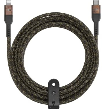 House of Marley REWIND Charging Cable - USB C to Lightning Cable for iPhone, iPad, MacBook's, Airpods & more, Extra Long Tangle Free Cable 3M, Crafted from Sustainable Materials