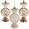 Set Christbaumanhänger Candy Cane, Christbaumschmuck zum Anhängen - Weihnachtskugel in Candy-Form, aus leichtem Kunststoff (13 x 7 x 4 cm, Bonbon Gold, 3)