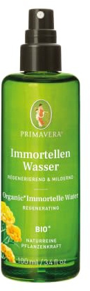 PRIMAVERA Pflanzenwasser Immortellenwasser bio* 100 ml – naturreine Pflanzenkraft – Glasflasche – Hydrolat, Körperspray, Erste-Hilfe-Spray, Aromatherapie – erdend, entspannend – vegan