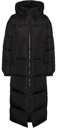 VERO MODA Vmklea Long Coat Noos Manteau matelassé, Noir, XS Femme