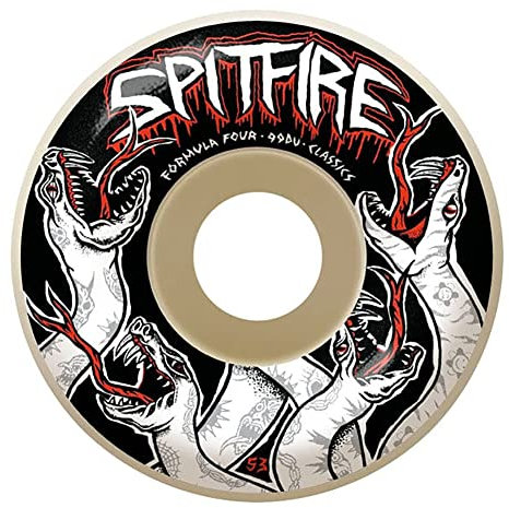 Spitfire Formula Four Classic F4 99a Venom Style 2023 Räder Skateboard Lange Lebensdauer Pack 4 Stück (53 mm)