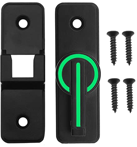 eMagTech Barn Door Lock Latch Hardware 90 Degree Anti-Theft Sliding Door Lock Latch Heavy Duty Gate Latch for Wooden Doors Garage Garden Include Screws Luminous Black