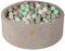 MEOWBABY Piscine à Balle pour bébé – Piscine à balles Douce en Velours 90x30cm avec 200 balles – Fosses a Boules pour Enfants, Gris Clair