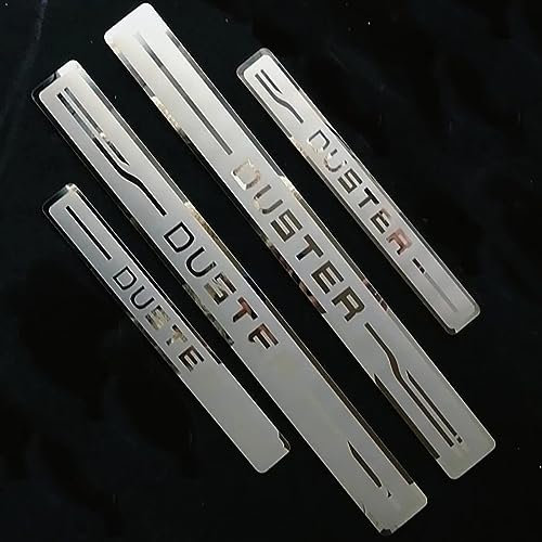 4pcs Car Door Sill Protector for Ren-Ault Dacia Duster Car Threshold Scuff Plate Stainless Steel Stickers Styling Accessories,Silver