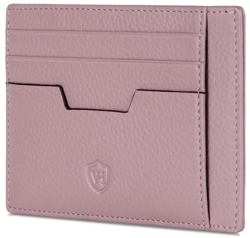 VON HEESEN Echtleder RFID Kartenetui aus Nappa-Leder - 9 Fächer - Querformat Kreditkartenetui für Damen & Herren (Lavendel)
