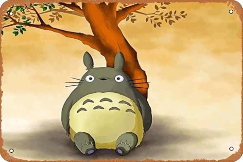 Lonely Totoro Poster, Retro-Metallschilder, Vintage-Wanddekoration, Kunst-Blechschild, 20 x 30 cm