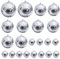 22 Pcs 3 Sizes Silver Mirror Disco Balls Baubles Christmas Tree Bauble Hanging Ball for Home Party Christmas Wedding Decoration Lighting Effect