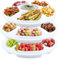 HOMESHOPA Plastic Compartment Trays, 3 Pack Lightweight Reusable Serving Platters for Parties, Compartment Appetizer Platter, Round Divided 6 Section Food Catering Trays for Snacks Fruits Nuts, White