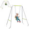 Outsunny Balançoire portique pour Enfant 2 en 1, Ceinture de sécurité à 5 Points, balançoire pour Enfant intérieure/extérieure, Facile à Assembler et à Ranger, Vert
