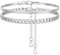 FindChic Fussketten für Frauen Schlangekette Fußkette Silber Panzerkette Fußkette Edelstahl Armband 2 Stück Sommer Strand Fussband 22+5cm Länge Wasserfest, 22+5cm