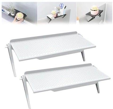 Creative Multifunctional Screen Top Shelf, 2024 Upgrade Monitor Topper Storage Rack TV Screen 8.5/11.8 Adjustable Storage Top Shelf Computer Monitor Screen Top Shelf for Cellphone Stand (White, S+L)