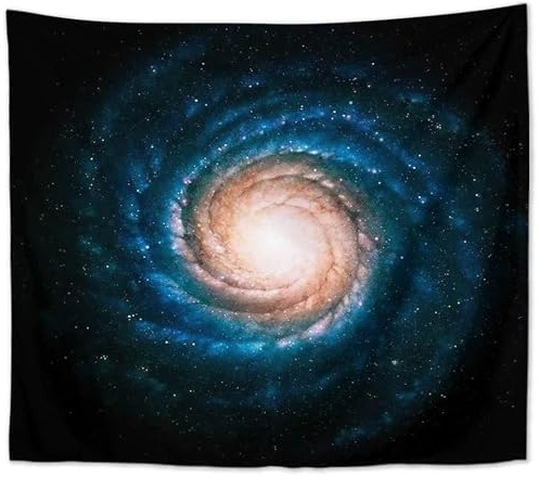 MT Majami Wandbehang UV Galaxy 200x150 cm Spiralgalaxie UV Fluoreszenz Wandtuch Wandteppich Tapisserie