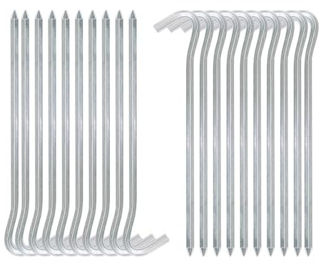 20 Pcs Six Edges Tent Pegs, 18CM Metal Heavy Duty Tent Hooks Aluminum Alloy-Tent Stakes, Durable Ground Peg with Curved Hook Ends, Rust Free Bivvy Pegs Push into Easy, for Hiking Traveling Outdoor