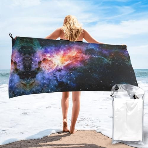 RoMuka Galaxy in The Universe Schnell trocknendes Badetuch (horizontaler Stil) ist geeignet für Outdoor-Camping und Heimgebrauch als Haushalts-Badetuch