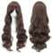 IMISSU 80cm Longue perruque de cosplay de cheveux naturels bouclés avec une frange colorée Halloween Costume Party perruques pour les femmes (Brun foncé)