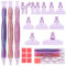 Snewvie Diamond Painting Stift Metall Aufsätze,Diamond Painting Zubehör Set mit 3 Styles 5D Drill Pen und 12 Styles Lila Metall Ersatzköpfe,Diamond Painting Stift mit Gewinde
