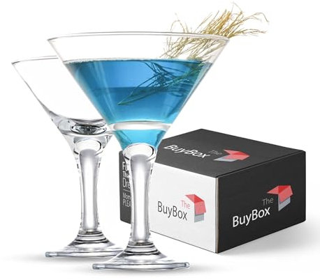 GOSOYO Lot de 2 Verres à Martini (6oz/175ml). Verres à Cocktail, Expresso Martini, Margarita et Prosecco, Coupe Champagne à Longue Pied