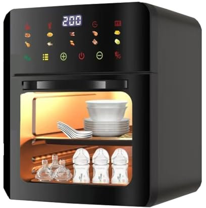 Double-Layer Air Fryer Oven,Large Visible Window,Color Touch Screen,Air Fryer,Power Off Memory,Removable Baking Tray,10 Built-In Menus, For 3-10 Families Dining