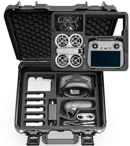 LEKUFEE Wasserdichter Koffer für DJI Neo Drohne,Fly More Combo,RC 2,RC N3/N2,Goggles 3(Nicht für N3) /2/ Integra/DJI FPV Controller 3, RC Motion 3/2 und Zubehör (Nur Koffer)