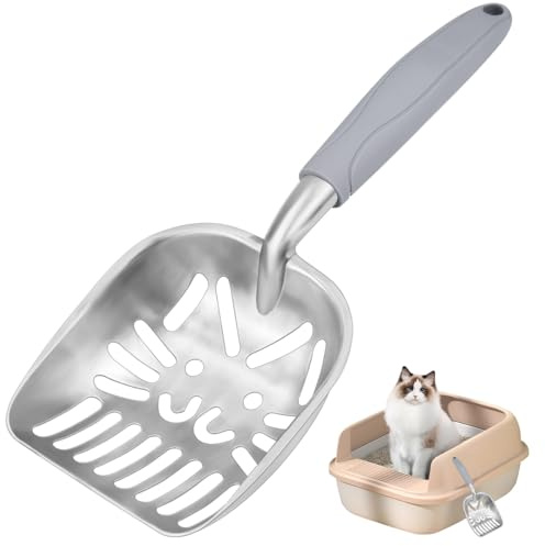 YBCCBY Katzenstreu Schaufel Katzenklo Katzenstreuschaufel mit Langer Griff Streuschaufel Katzenkloschaufeln Schaufel für Katzentoiletten mit Kleine Löcher Kotschaufel cat Litter Scoop für Heimtier