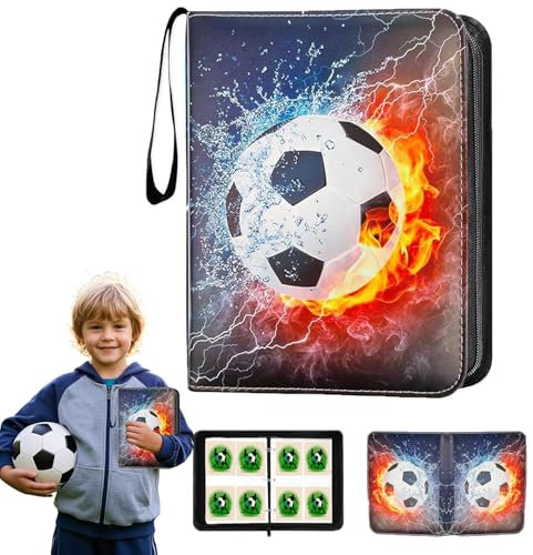 Album de Football PU Portable - Classeur de Cartes 50 Pages avec Capacité de 400 Cartes (B)