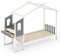 LIFEZEAL 200 x 90 cm Kinderbett mit Schreibtisch, Hausbett mit 2 Schubladen für Kinder & Jugendliche, Jugendbett mit Beine aus Massivholz, Holzbett bis zu 150kg