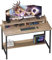 DOSDIOS Computer Desk with Storage, 110x50cm Gaming Desk with Monitor Stand, Home office Desk with Shelf, Writing Table