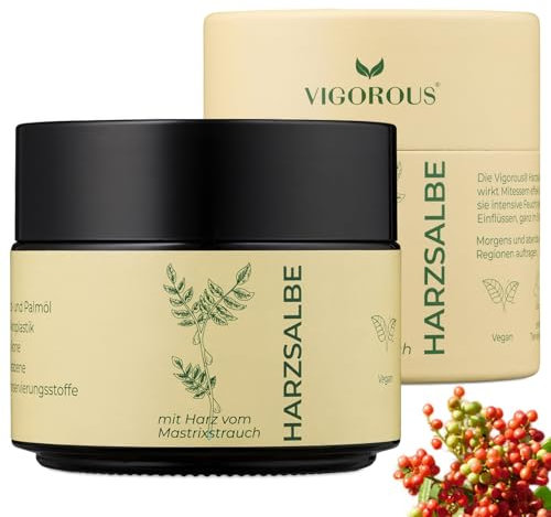 Vigorous® Harzsalbe gegen große Poren - porenverfeinernde creme - Dank Harzsalbe aktiv Mitesser entfernen & Poren verkleinern -mit Aktivharzsalbe Poren verfeinern Gesicht - Made in Germany - 100ml