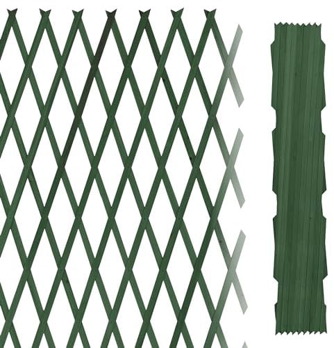 Il Gruppone Passione Casa Traliccio Grigliato Estensibile in Legno Sostegno Muro Parete Verticale Fiori Piante Rampicanti Terrazzi Balcone Giardino Reticolato Fioriera - Verde - 1x3 Mt