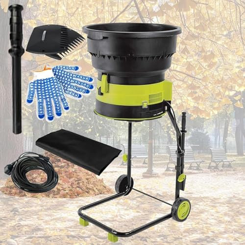 Corded Electric Leaf Mulcher Shredder,2500W Portable Garden Shredder with Wheels,8000rpm Shredders and Chippers with Collection Bag,Funnel Diameter 54CM,for Garden Leaves,Compost,Powercord×40m