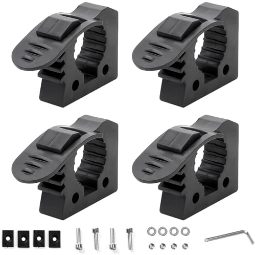 Greluma 4 Pcs Support de pelle, support de fixation à serrage rapide en caoutchouc, compatible avec les poignées d'outils de 3 à 4 cm de diamètre pour camions, UTV, VTT, tout terrain