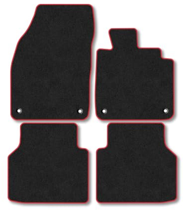 Skoda Elroq (2025+) Premium Carpet Car Mats | Red Edge Trim Premium Floor Mats Tailored Fit Full Coverage Protection Accessories Easy Clean Anti Slip Made in the UK