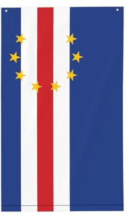 Drapeau du Cap-Vert. Drapeau décoratif d'extérieur 0,9 x 1,5 m, bannière verticale en polyester