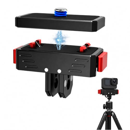 Magnetic Quick Release Adapter Mount Compatible with Insta360 Ace Pro/Pro 2, with 1/4 Screw Hole/Adapter Connection/Safety Lock, Bracket Expansion Base Stand for Insta360 X3/X2 Ace Pro/Pro2/ONE R/RS