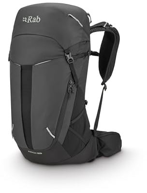 Rab Herren Airox Rucksack - Leichter atmungsaktiver Rucksack zum Wandern, Trekking, Rucksackreisen - Schwarz - 36 Liter (Rückenlänge - Medium/Large)