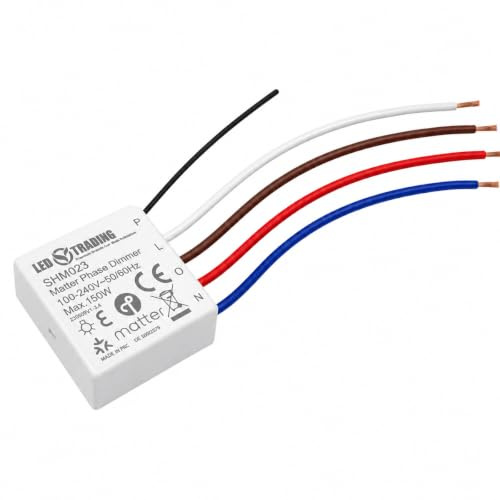 Matter over Thread Micro Smart Dimmer 150 W Unterputz Phasenabschnittdimmer 1 Kanal 100 bis 240 V AC mit Energiemessung für dimmbare LED Lampen (Matter Micro Dimmer)