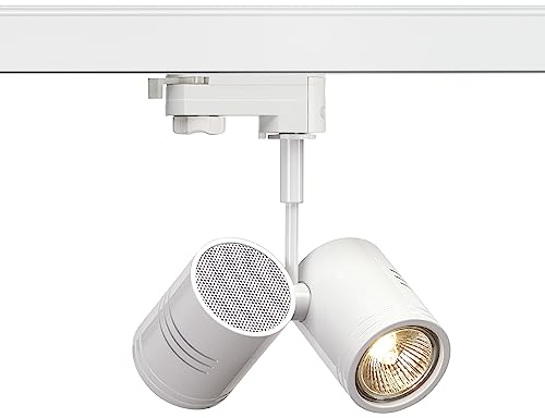 SLV BIMA | LED Strahler 3-Phasen, Dreh- und schwenkbarer Schienen-Strahler, Deckenleuchte, Schienensystem, Innenbeleuchtung | Zweiflammig, 2xGU10, weiß matt, inkl. 3Phasen-Adapter