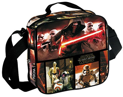 Star Wars VII Das Erwachen der Macht - Epischer Kylo Ren/Sturmtruppler und Droiden isoliertes Kühler-Lunchtasche (Schwarz)