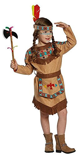 Rubie's 12136 Kostüm Indianerin Baca Gr. 104- 152, Mädchen Indianer Kleid braun Kinderfasching (152)