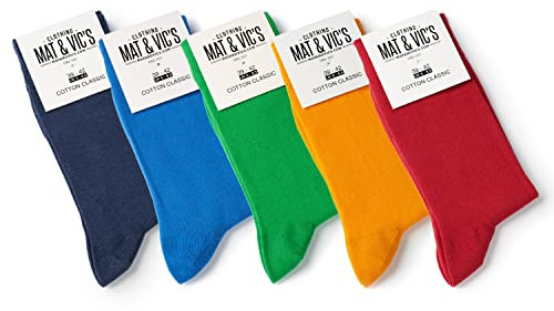 Mat & Vic's Socken, Made in Europe, 10 Paar, 35-38, 39-42, 43-46, 47-50 | Herrensocken & Damensocken, gekämmte Baumwolle, für Business & Freizeit, atmungsaktiv, OEKO-TEX 100, Made in Europe