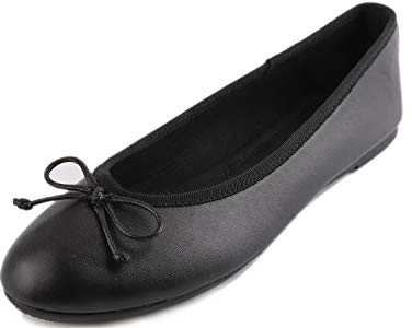 Feversole Women's Fashion Round Toe Ballet Flat,Ballerine à Bout Rond pour Femme Noir 38